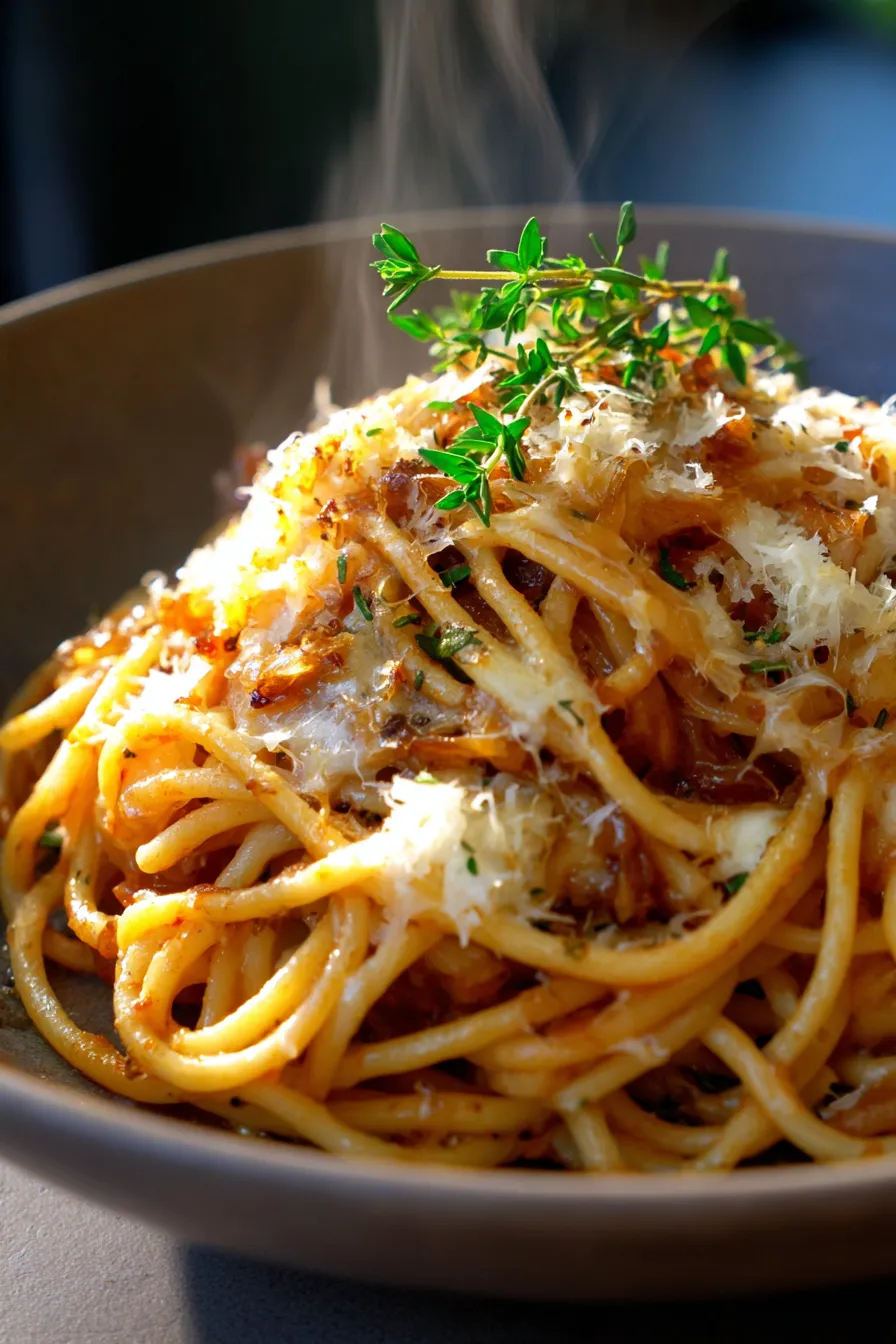 One Pot French Onion Pasta-ingredients-prep