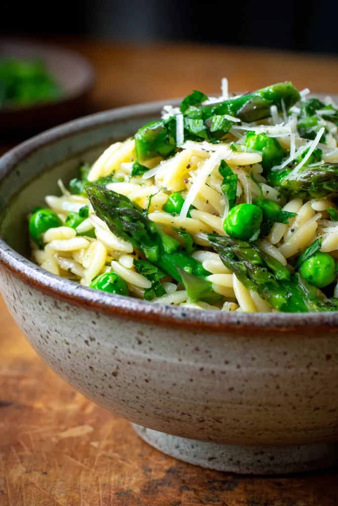 One Pot Orzo with Asparagus and Peas – Quick & Delicious!