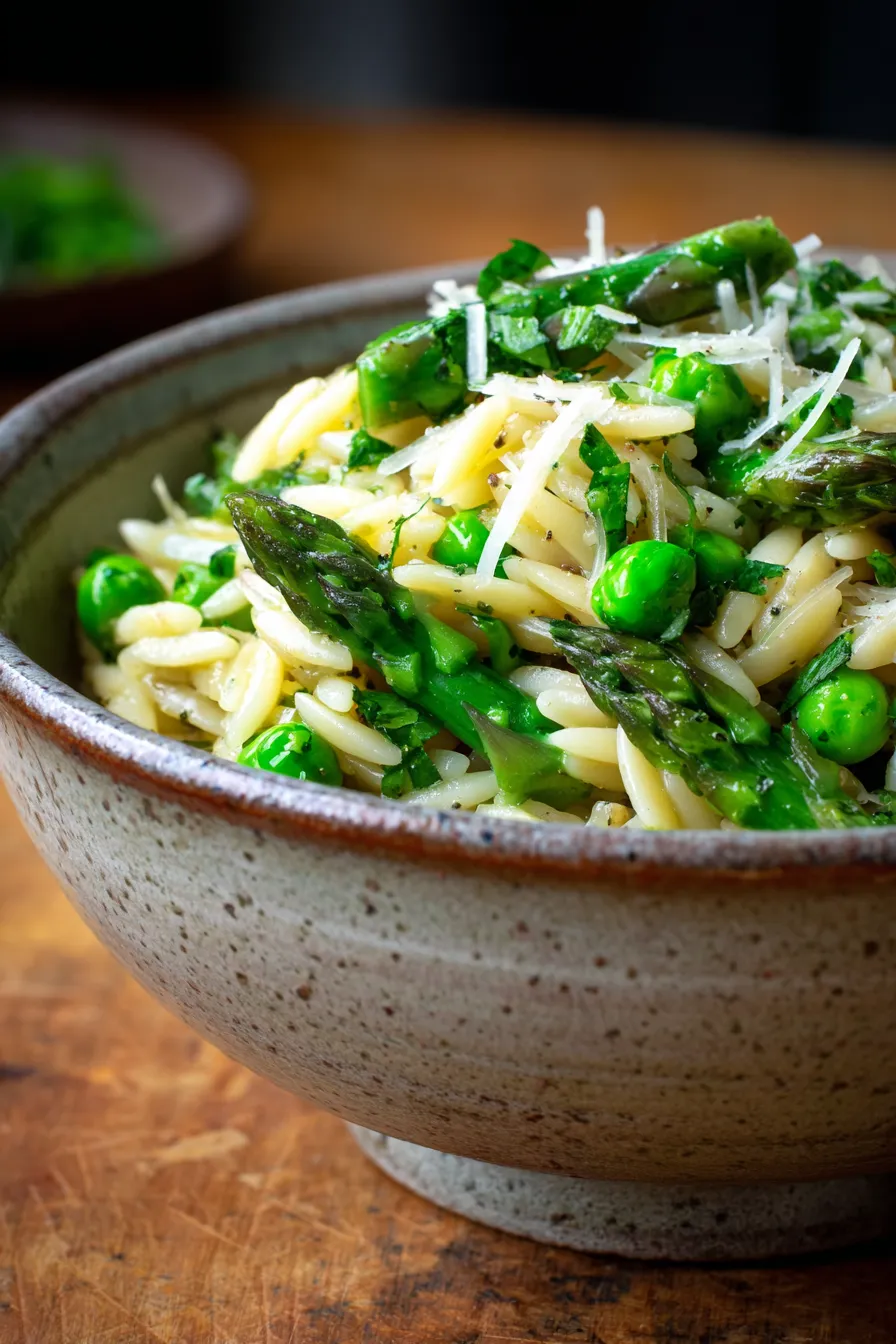 One Pot Orzo with Asparagus and Peas – Quick & Delicious!