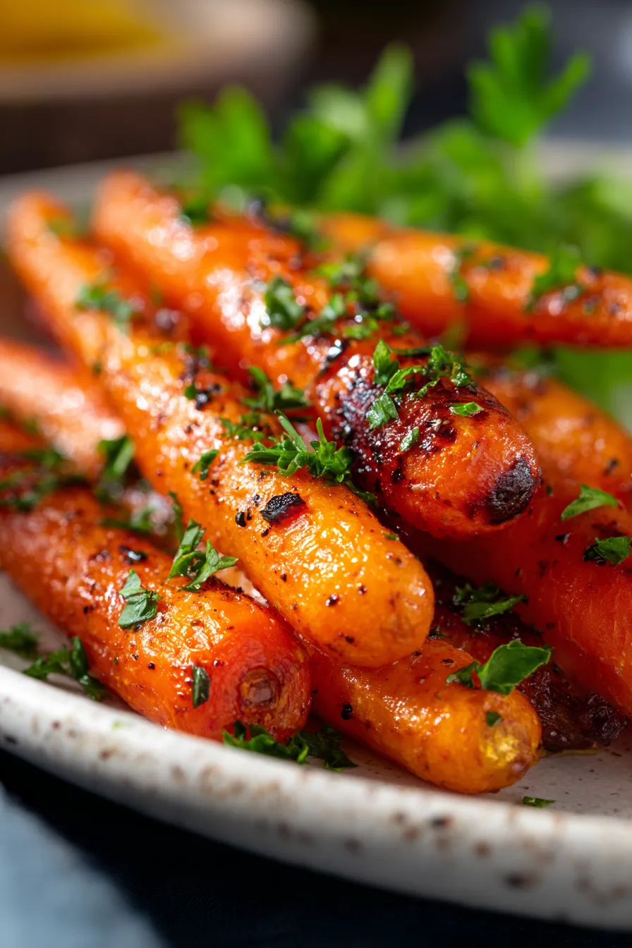 Oven Roasted Glazed Carrots-platter-serving