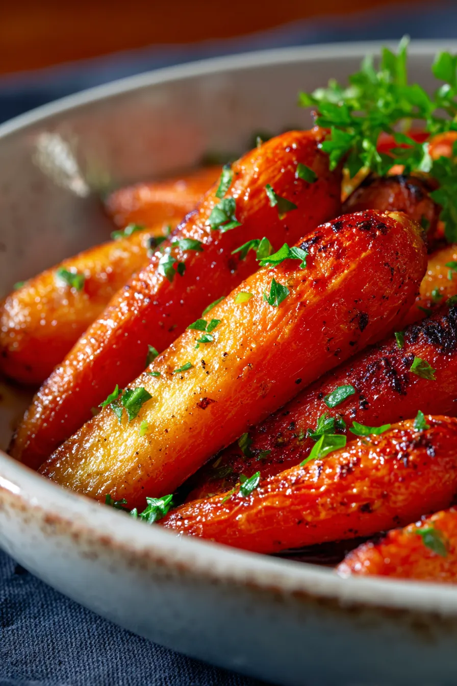Oven Roasted Glazed Carrots-texture-golden