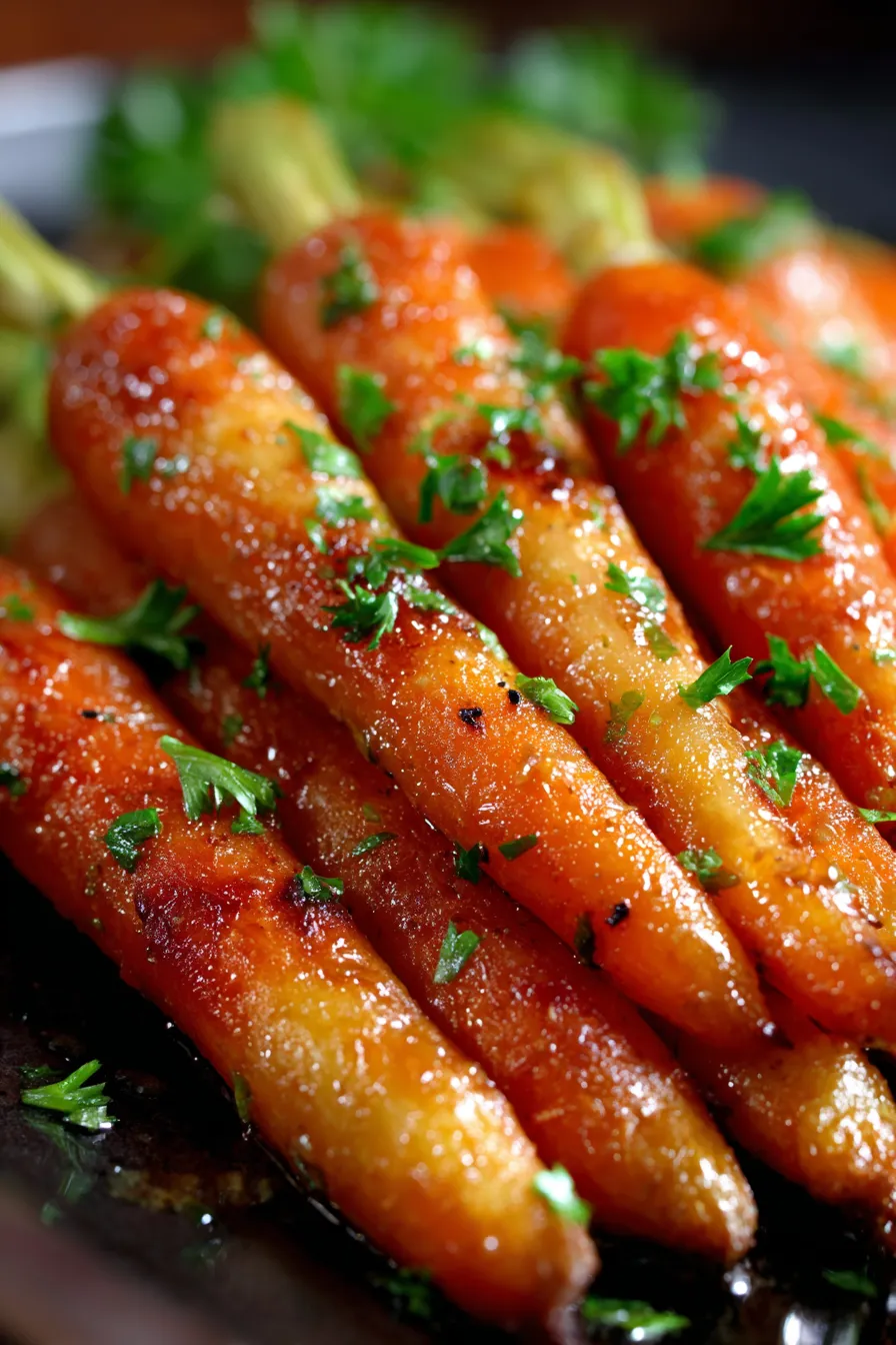Oven Roasted Honey Garlic Butter Carrots-texture-fork-tender