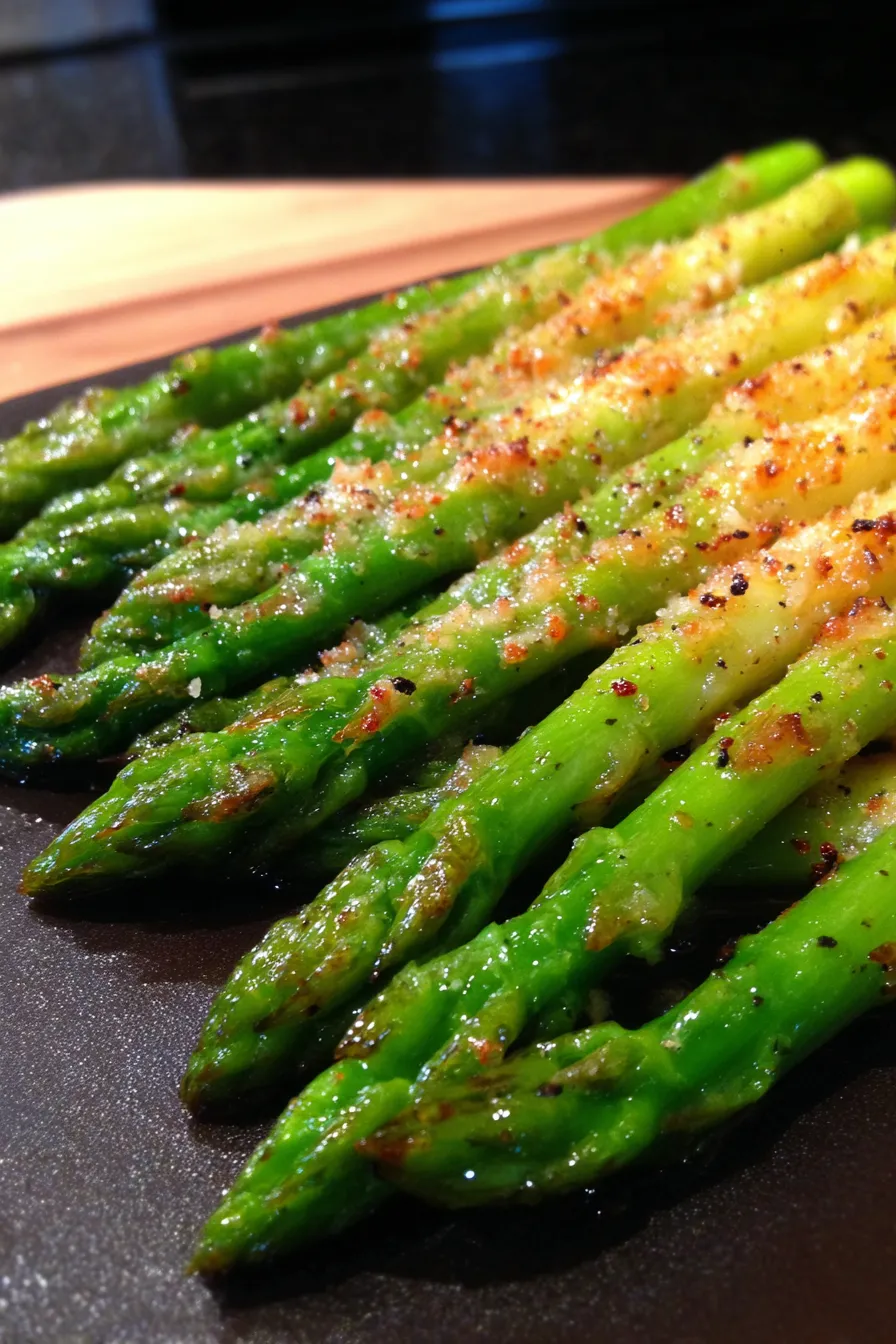 Oven Roasted Parmesan Asparagus-golden-brown-texture