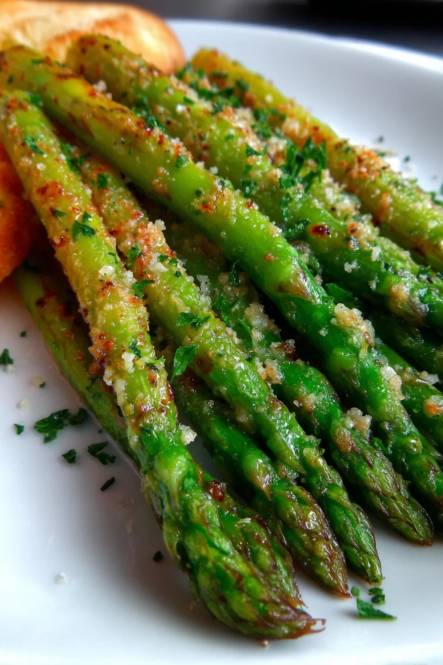 Oven Roasted Parmesan Asparagus-serving-bowl-garnish