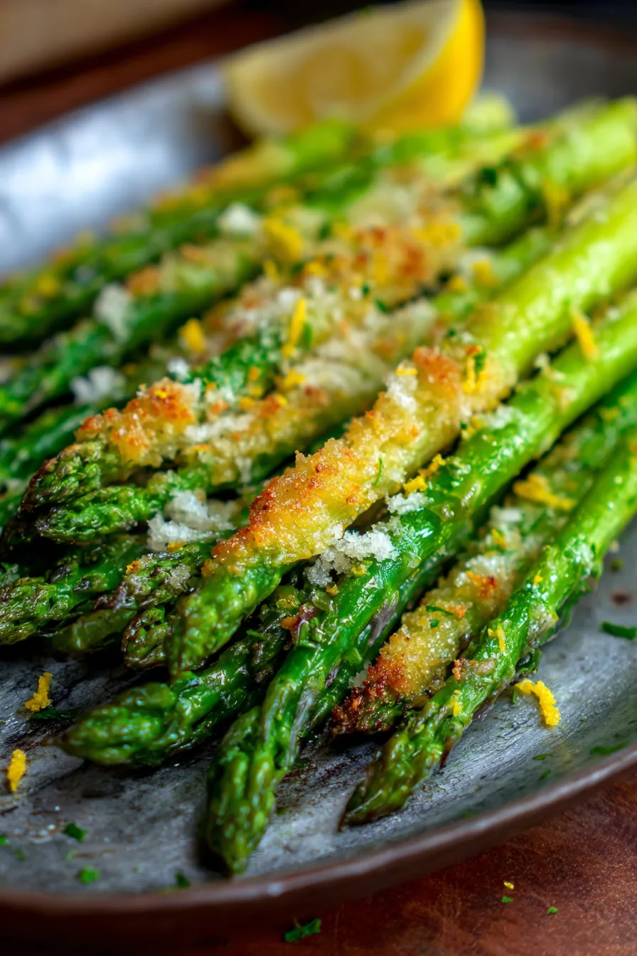 Parmesan Crusted Roasted Asparagus – Crispy Holiday Side Dish-texture-macro