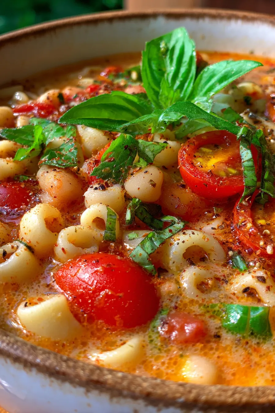 Pasta Fagioli-texture-closeup