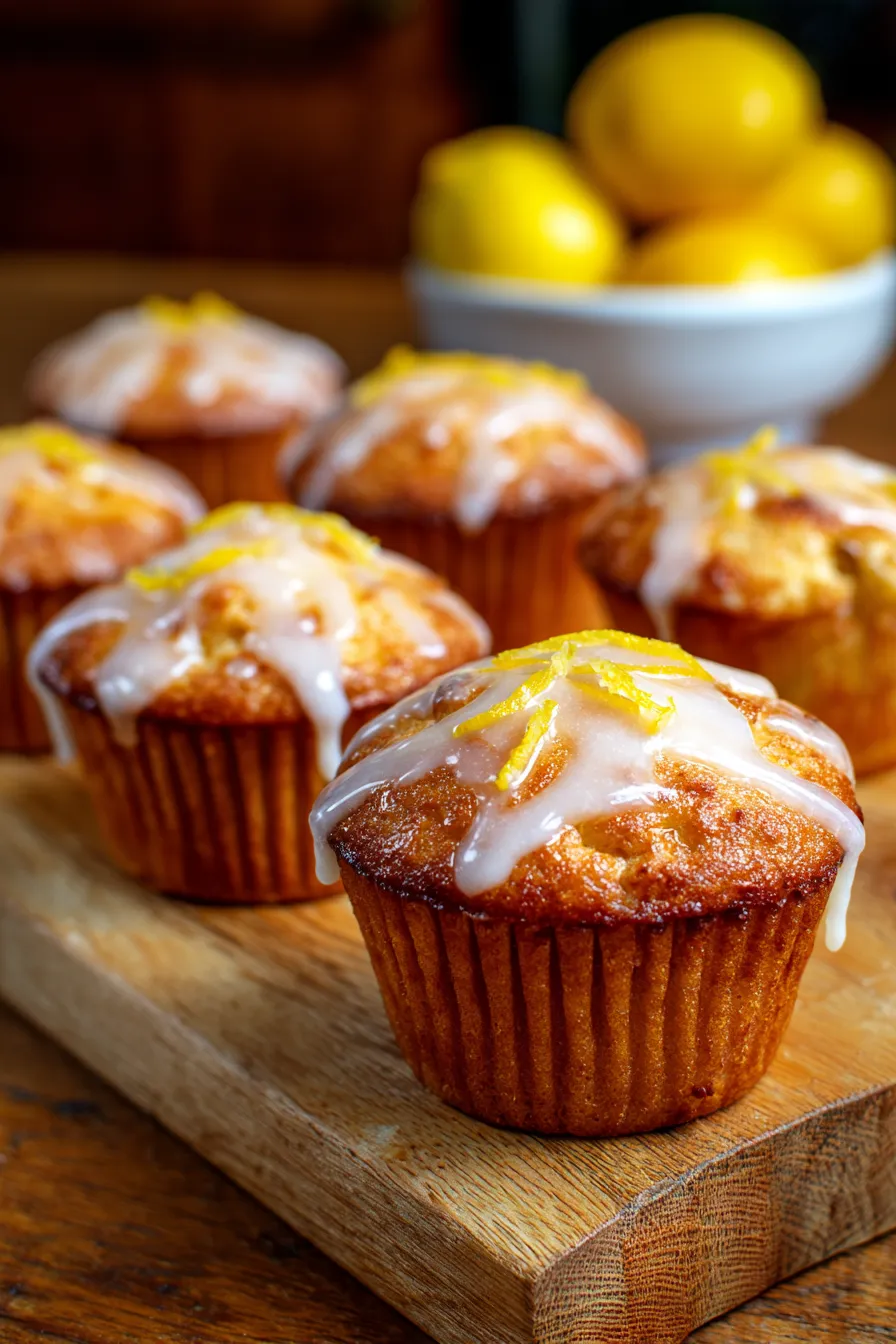 PERFECT LEMON MUFFINS!-glaze-drizzle