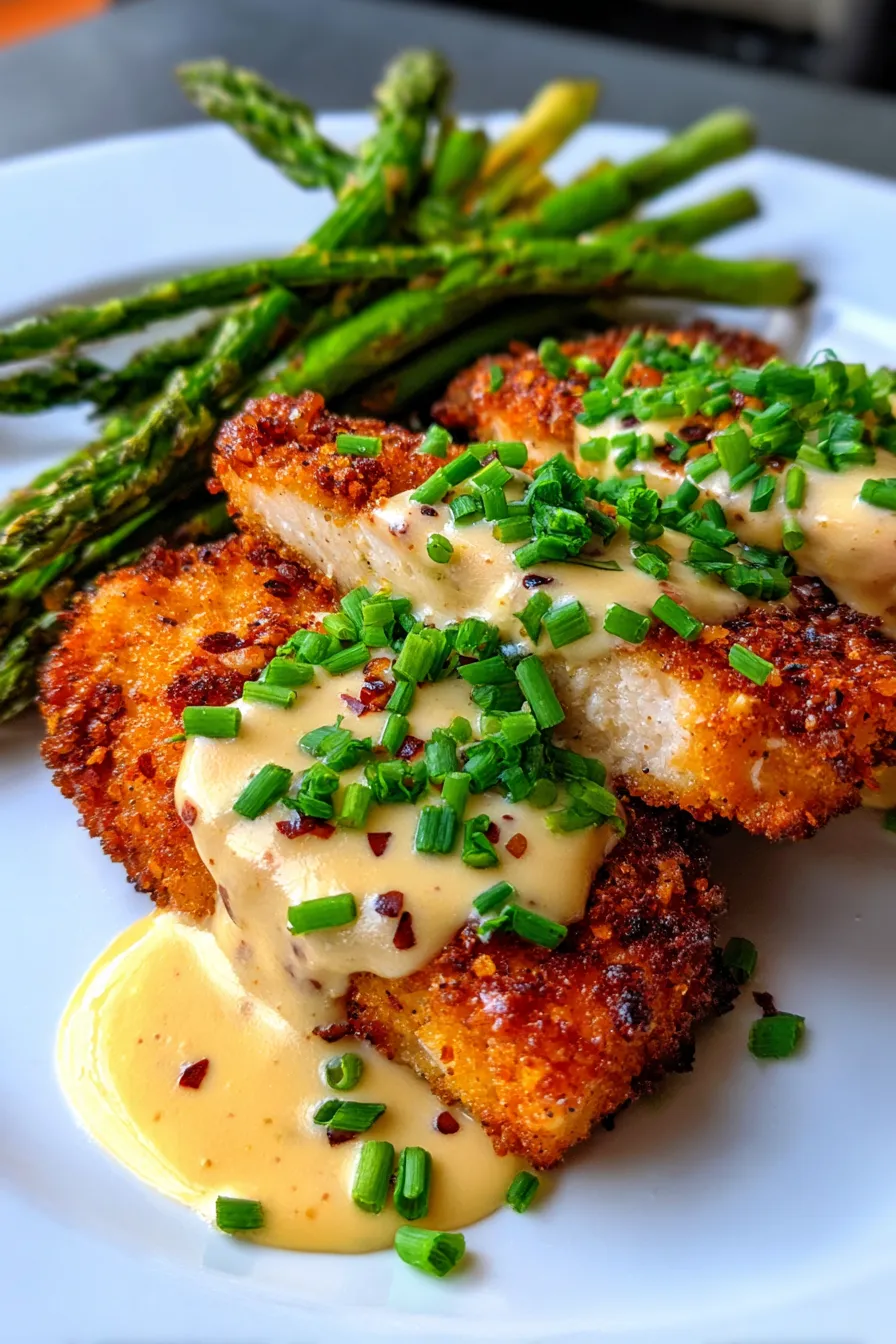Pretzel Chicken with Mustard Cheddar Sauce-coating-closeup