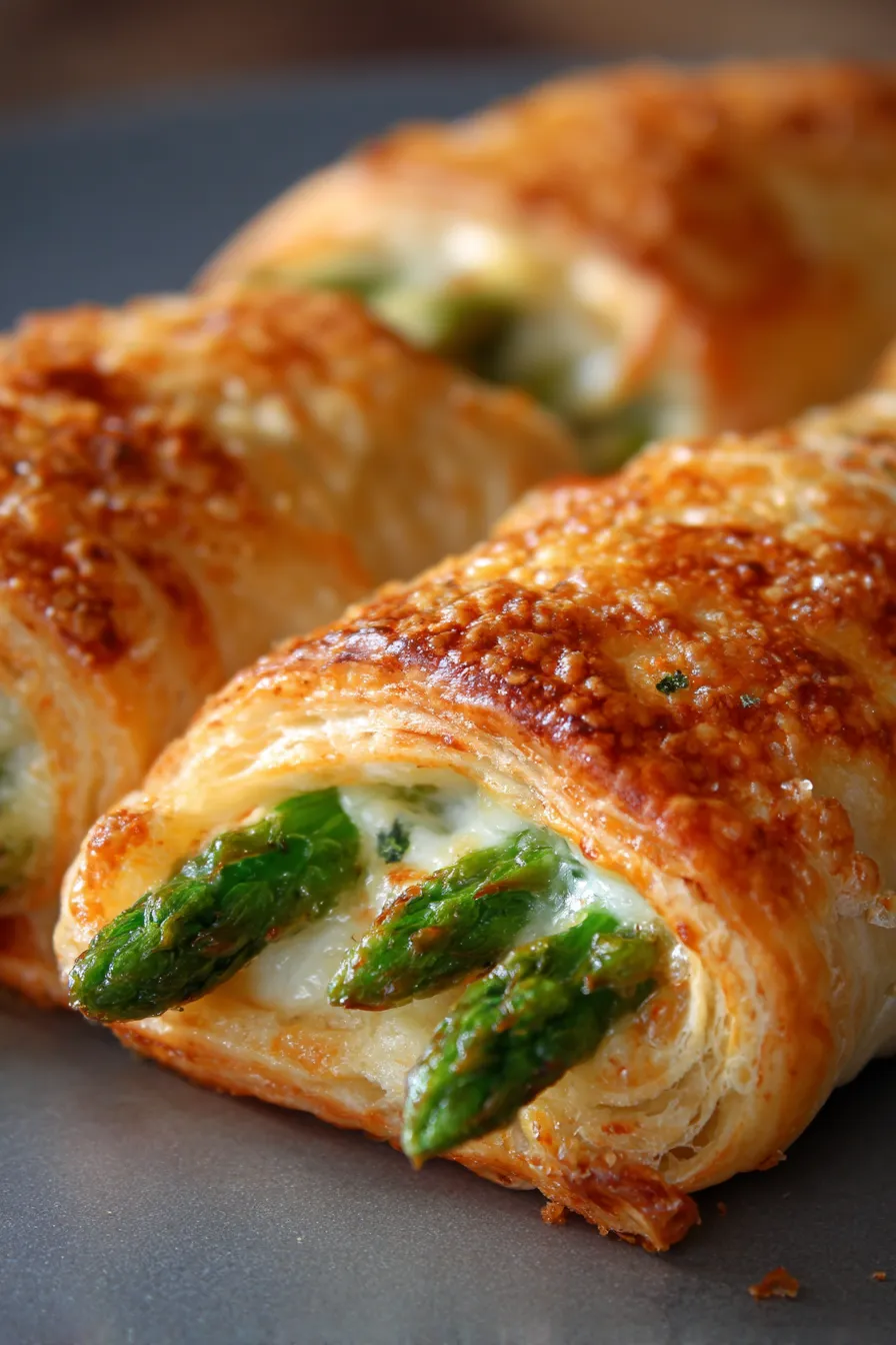 Puff Pastry Wrapped Cheesy Asparagus - Your Choice Nutrition-baked-crispy exterior