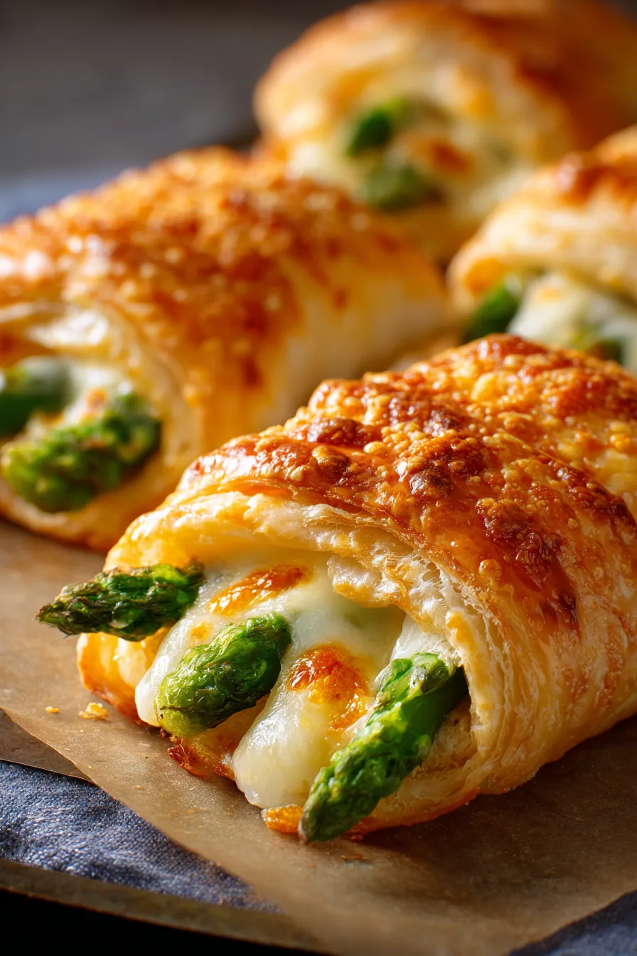 Puff Pastry Wrapped Cheesy Asparagus - Your Choice Nutrition-melted cheese-vibrant green asparagus