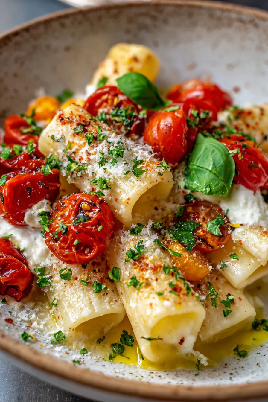 Quick Ricotta Pasta, ingredients prep, garlic, ricotta, uncooked pasta