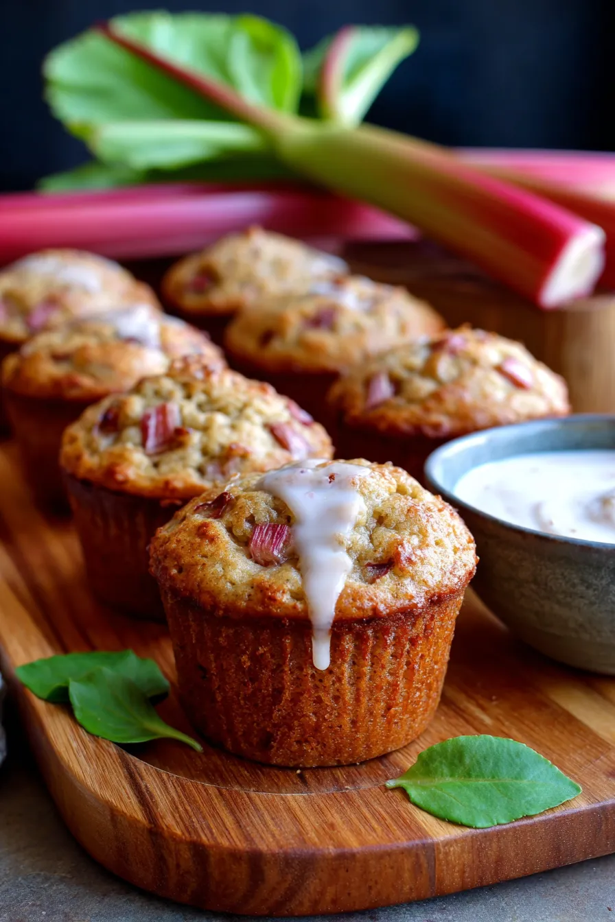 Rhubarb Muffins Greek Yogurt-crumb texture-closeup