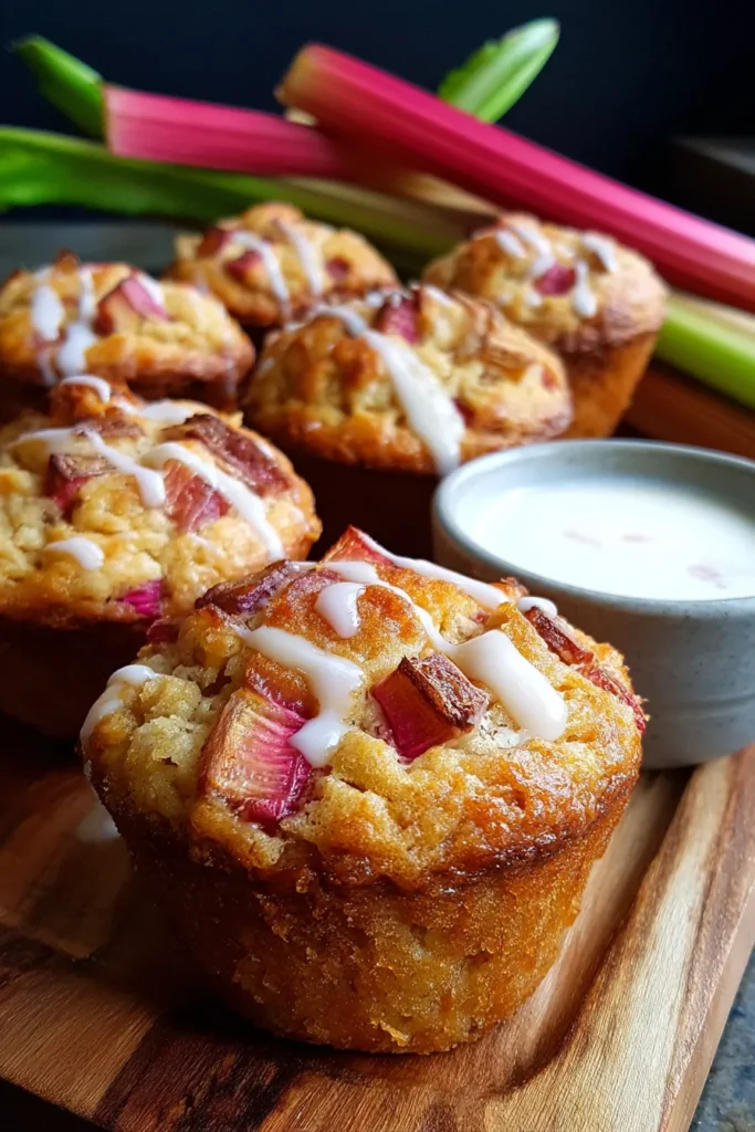 Irresistible Rhubarb Muffins with Greek Yogurt