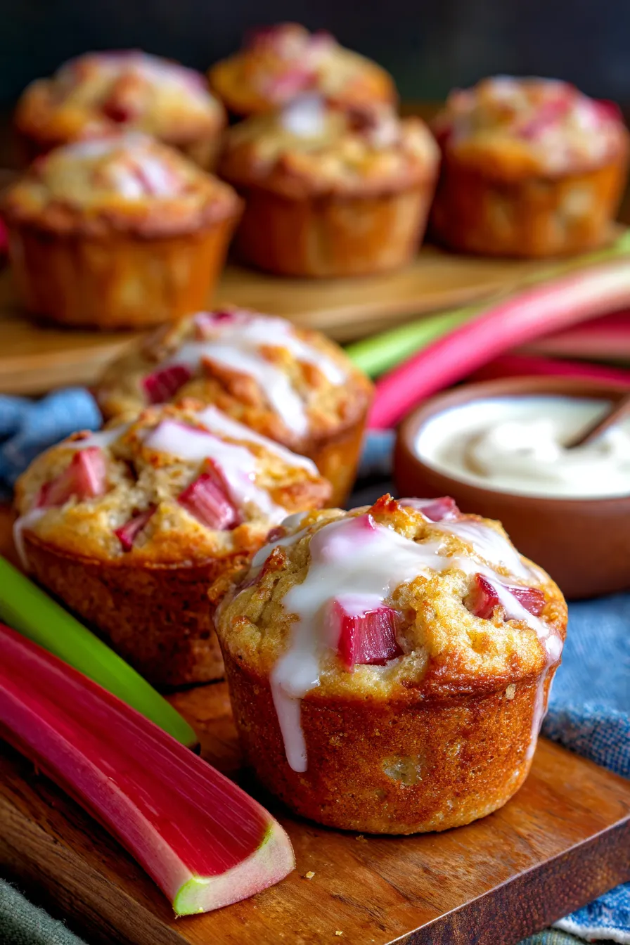 Rhubarb Muffins Greek Yogurt-ingredients-flat lay
