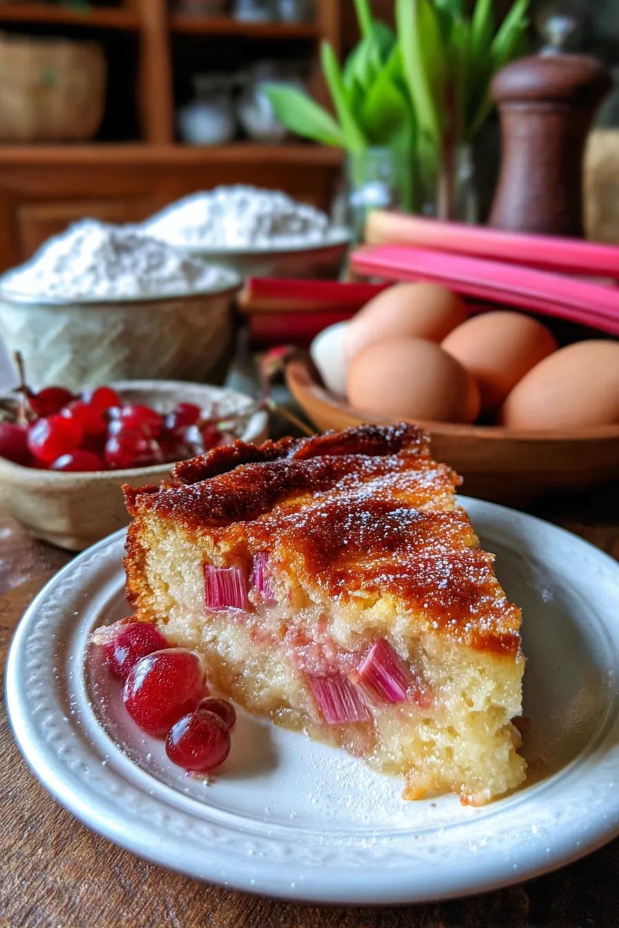 Rhubarb Pudding Cake-ingredients-rustic