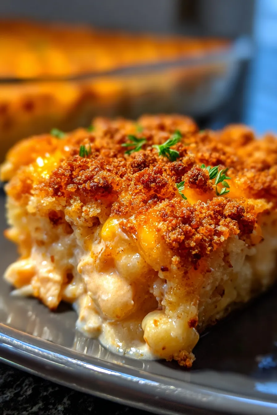 Ritz cracker crust, oven-baked chicken, family dinner