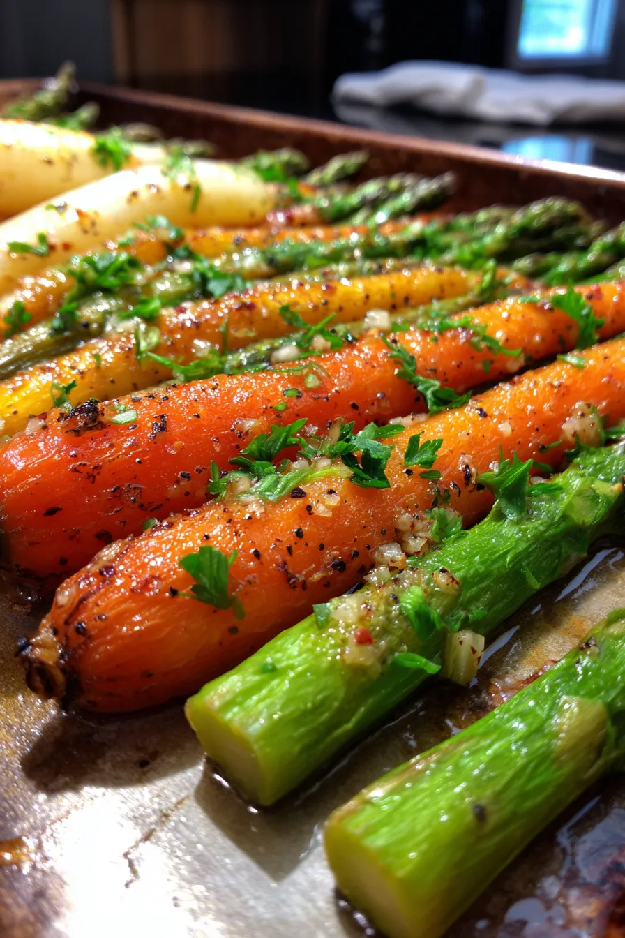 Roasted Asparagus and Carrots Recipes for Healthy Sides - havenofrecipes-cooking-process