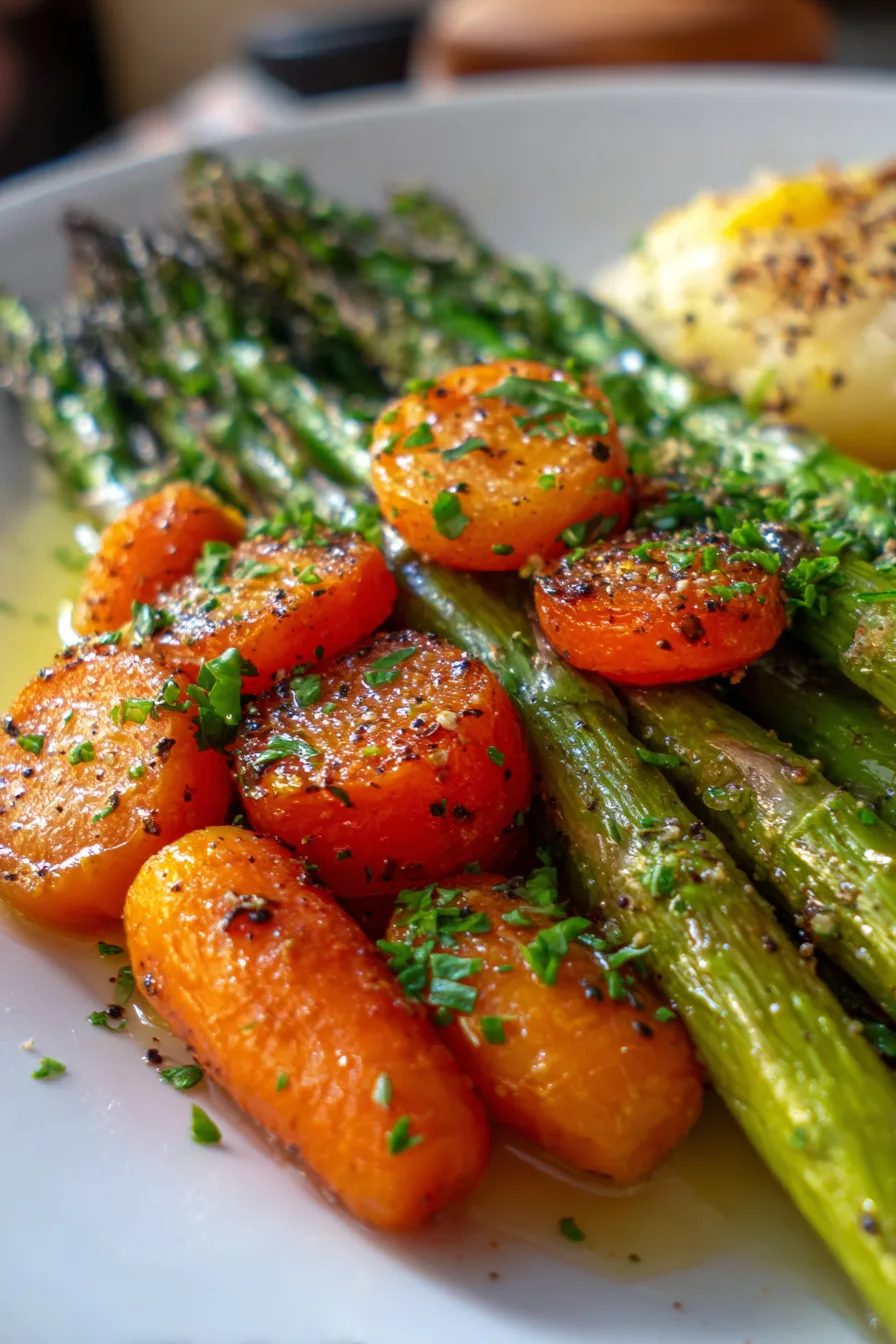 Roasted Asparagus and Carrots Recipes for Healthy Sides --texture-closeup