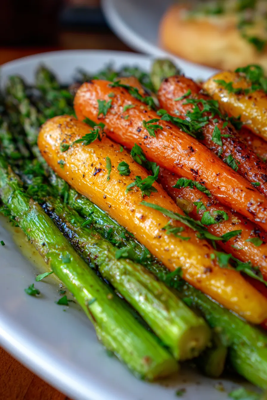 Roasted Asparagus & Carrots – A Fresh Easter Side!-closeup-texture