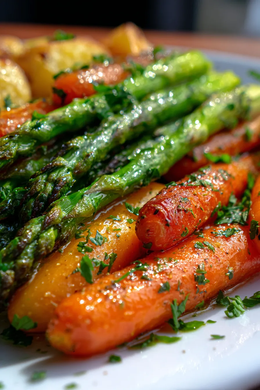 Roasted Asparagus & Carrots – A Fresh Easter Side!-serving-dish