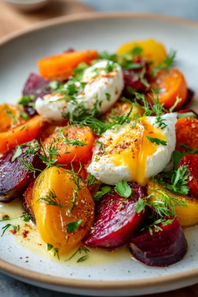 Roasted Beets & Carrot Salad with Burrata: Easy & Vibrant