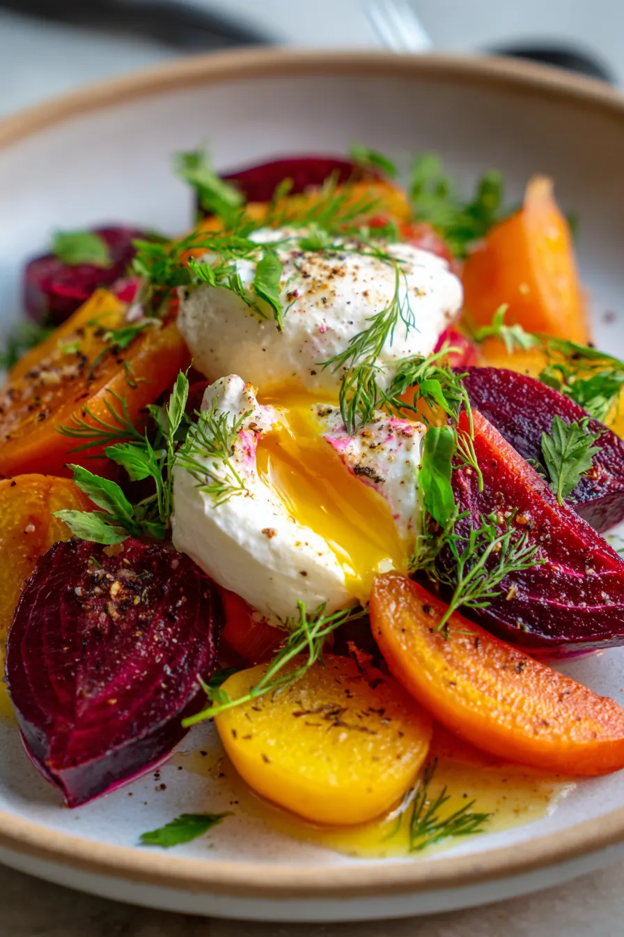 Roasted Beets and Carrot Salad with Burrata-serving-bowl