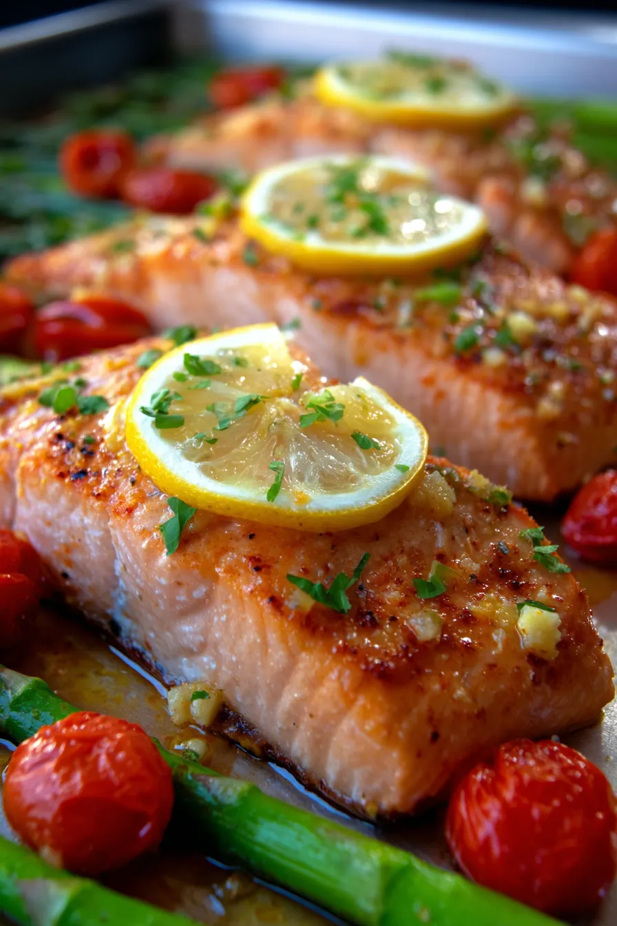 Sheet Pan Lemon Garlic Butter Salmon-plated-garnish