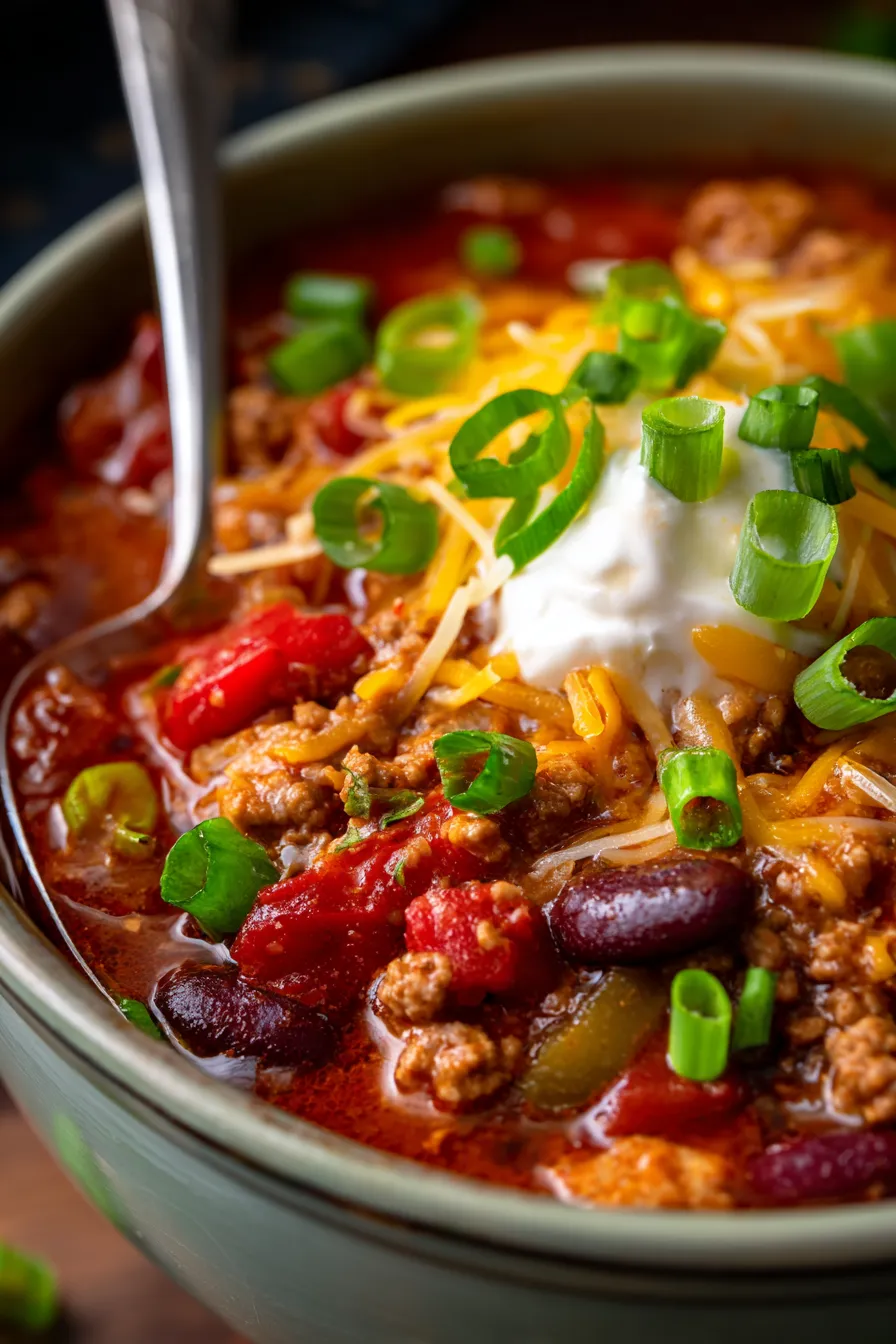 Slow Cooker Chili texture close-up