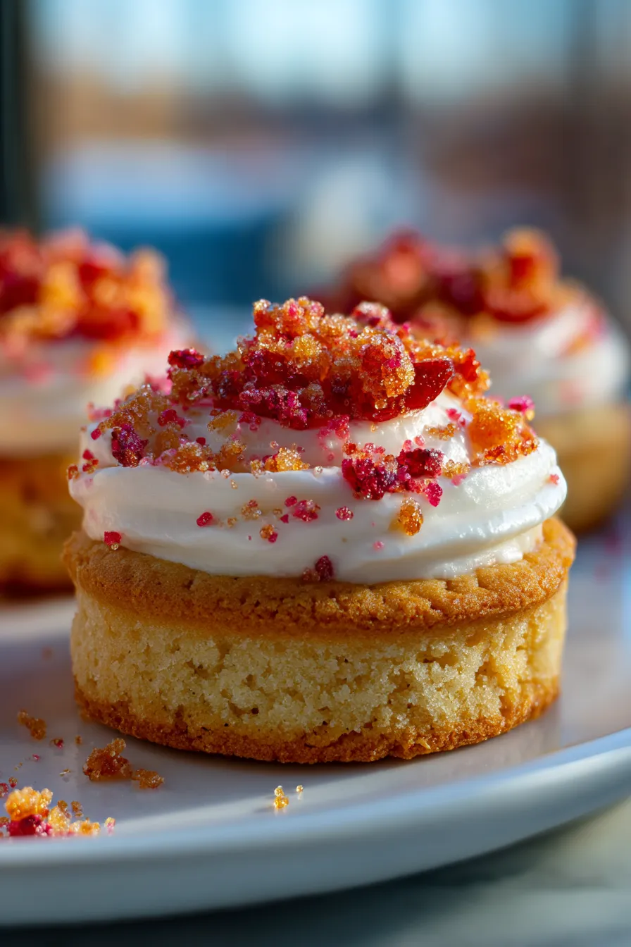 Strawberry Crunch Shortcake Cookies - frosted - detail