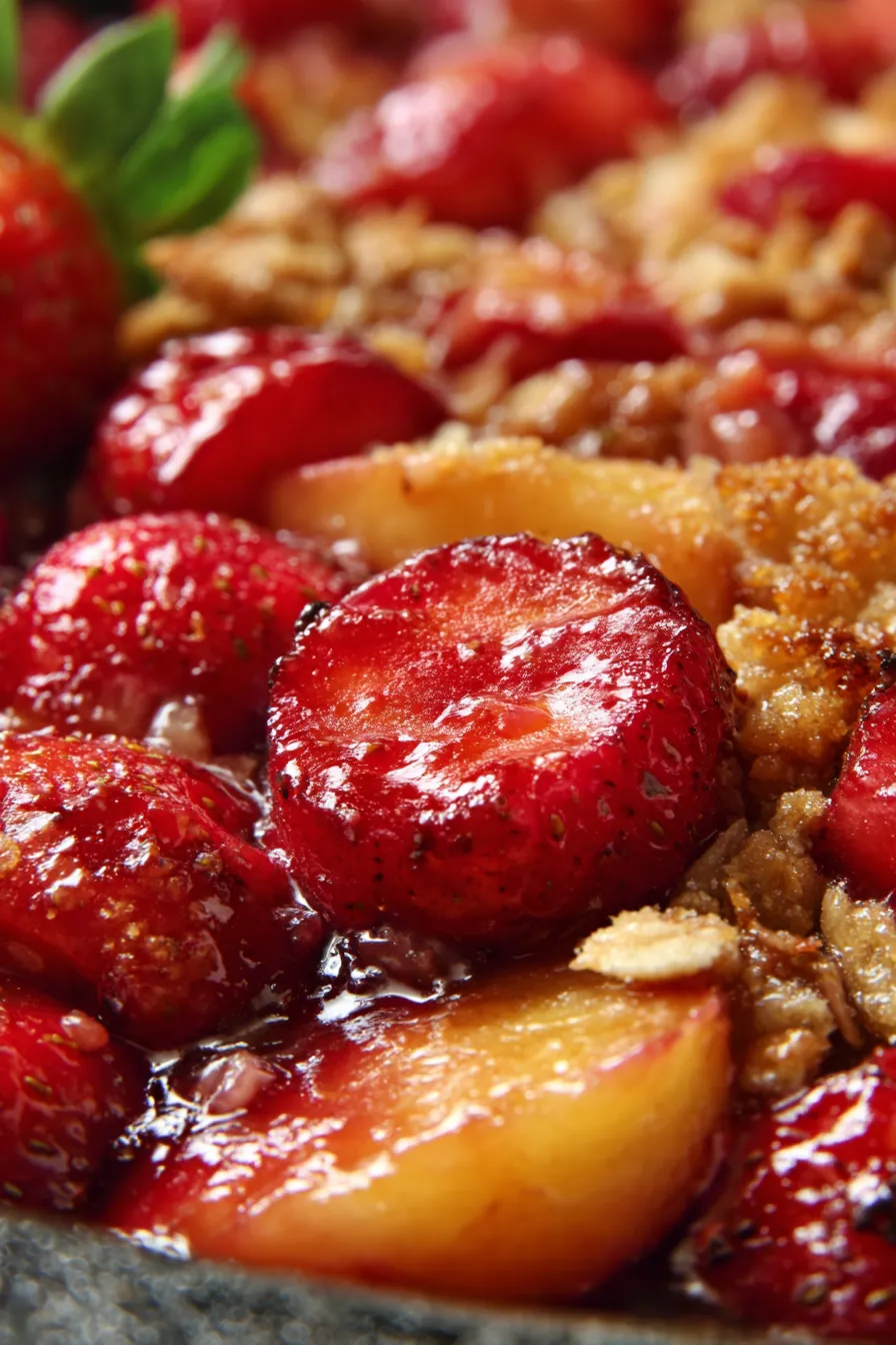 Strawberry Rhubarb Crisp-scoop