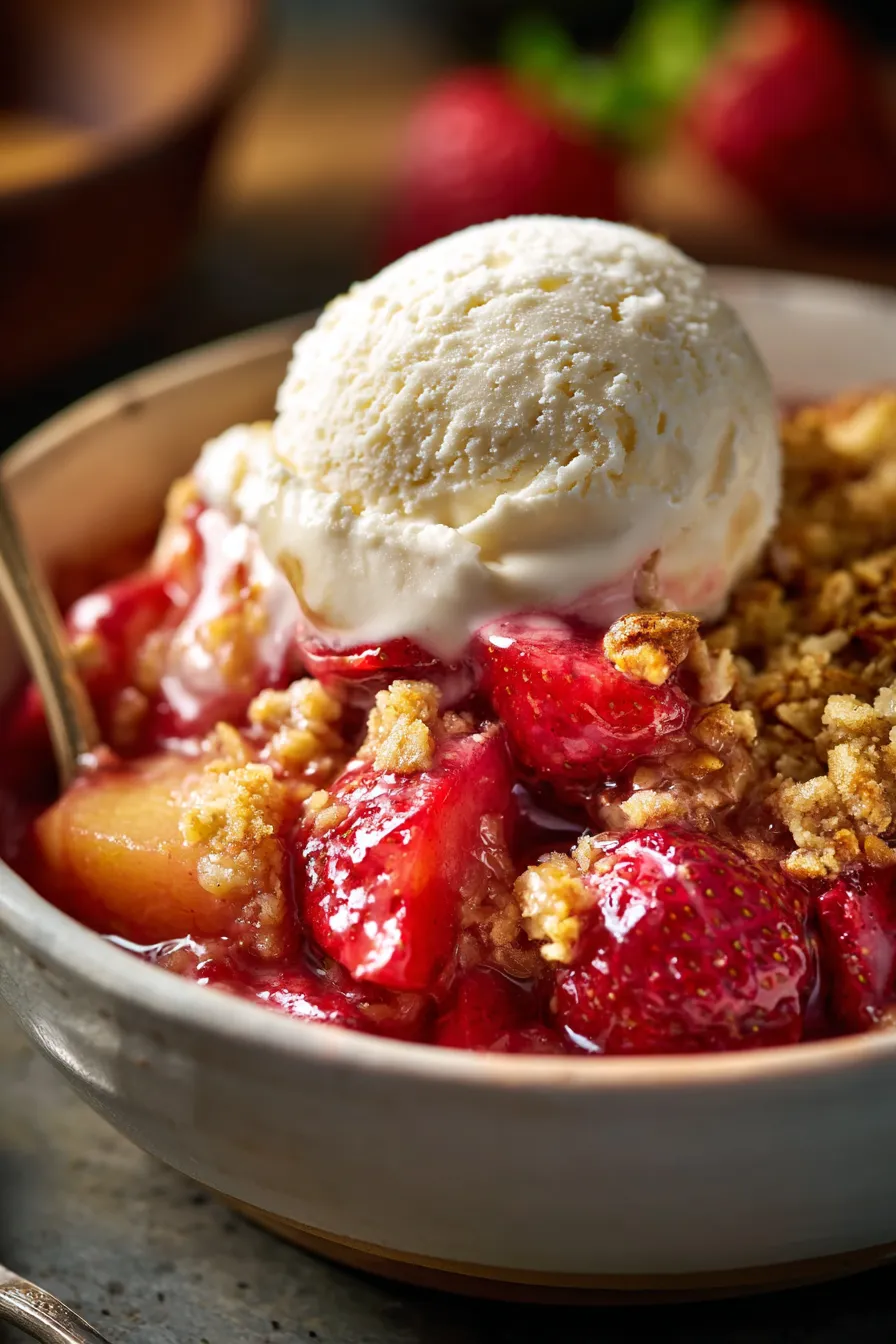 Easy Strawberry Rhubarb Crumble Recipe | Sweet & Tart Dessert