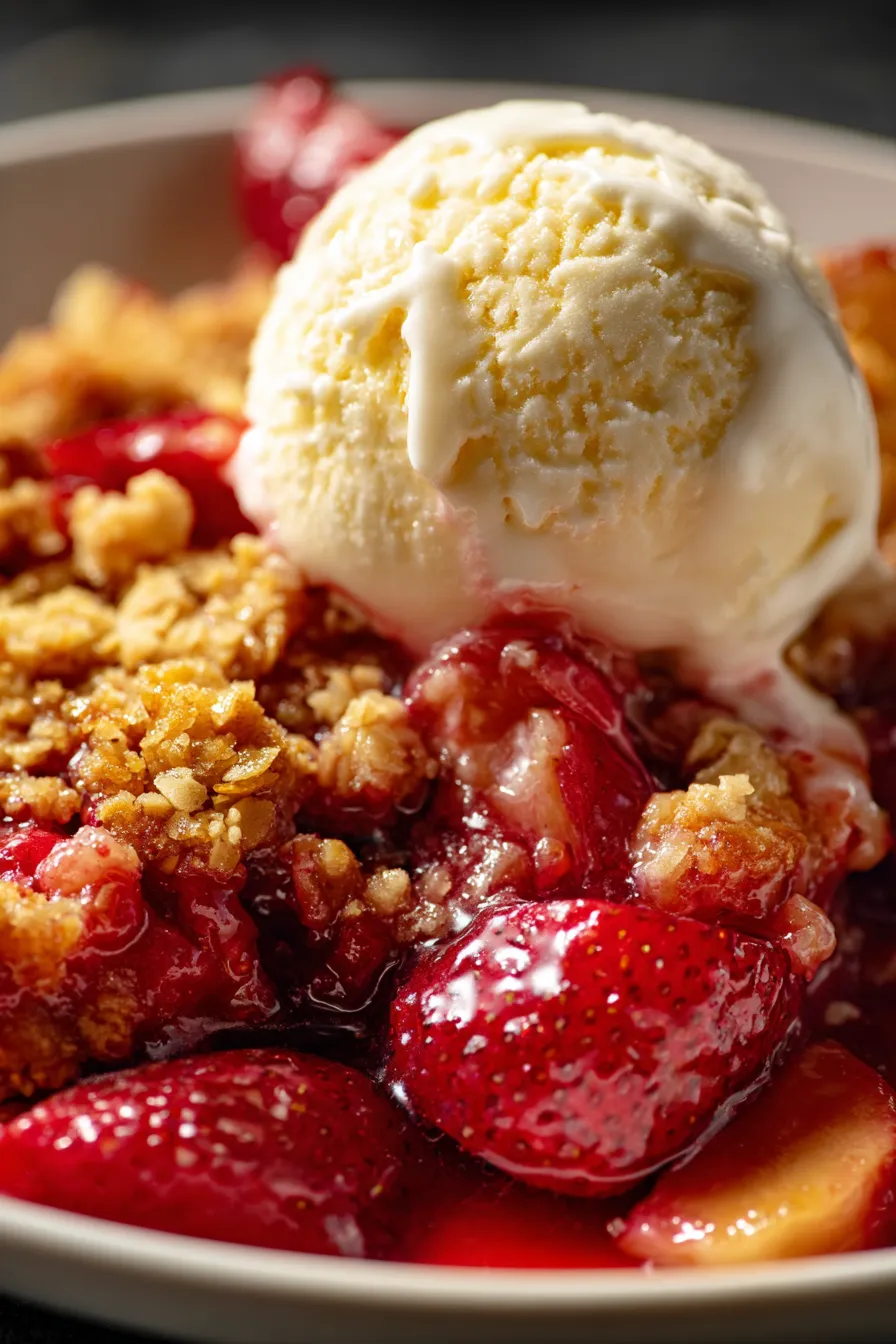 Strawberry Rhubarb Crumble-texture-closeup