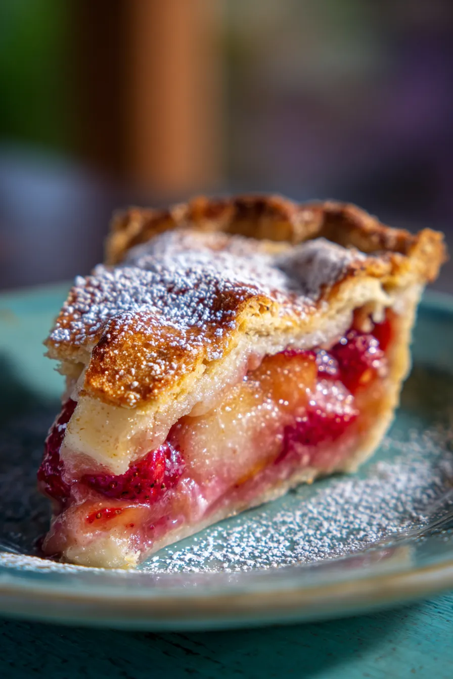 Strawberry Rhubarb Custard Pie Recipe-texture-creamy