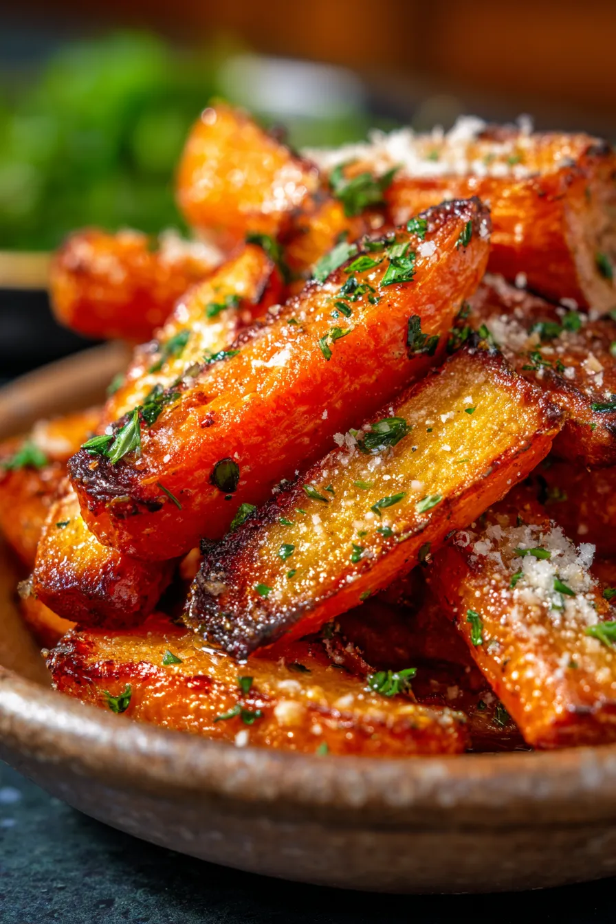 Tasty Parmesan Carrots! 🥕-serving-dish-garnish-shot