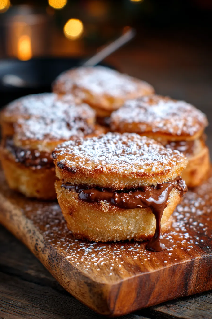 Warm gooey chocolate hazelnut toast pies dessert