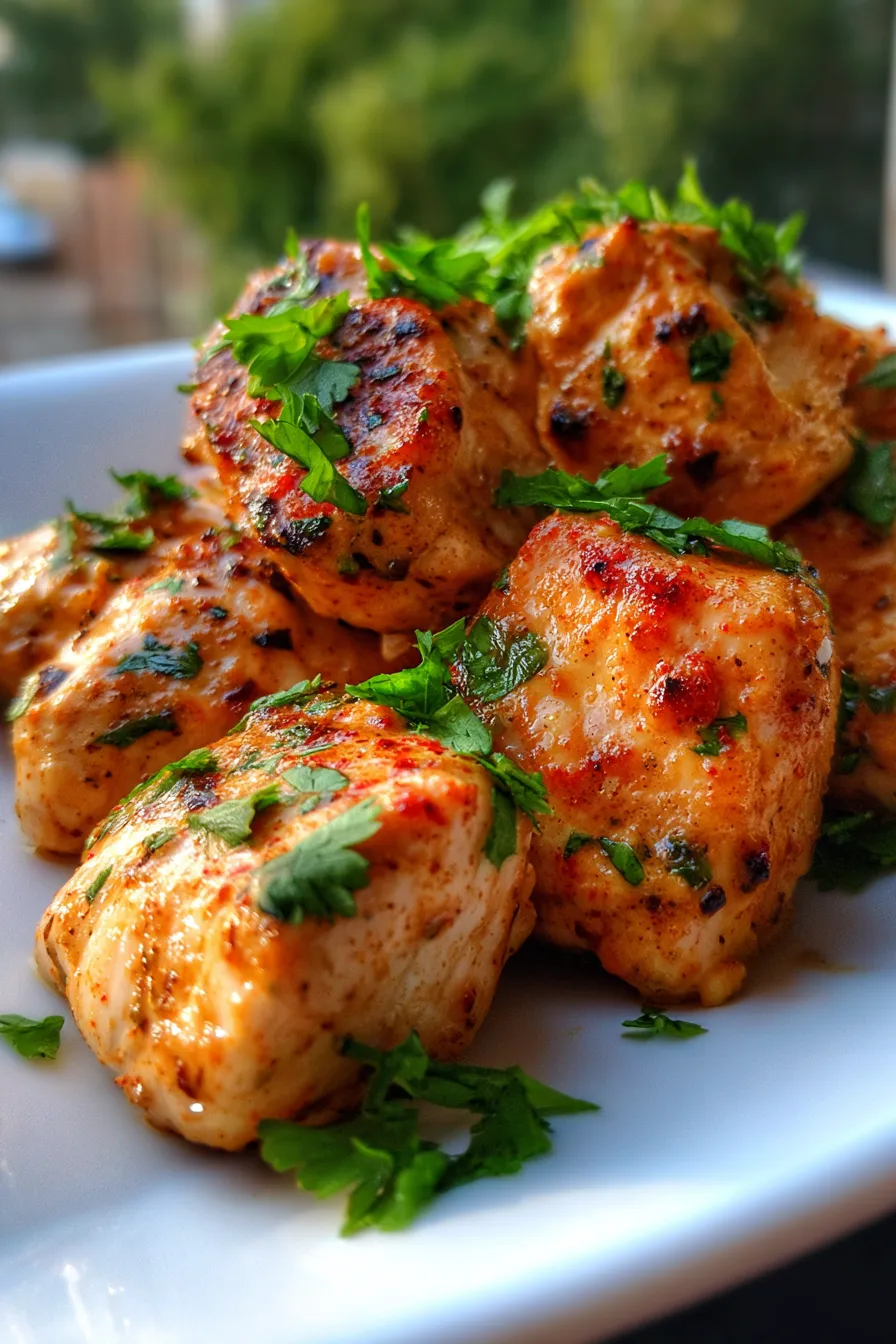 Yogurt Marinated Chicken-grilled-skewer