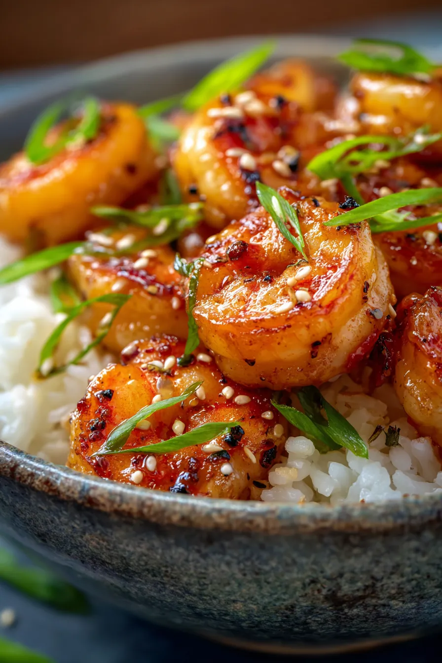 15-Minute Honey Garlic Shrimp-action-cooking