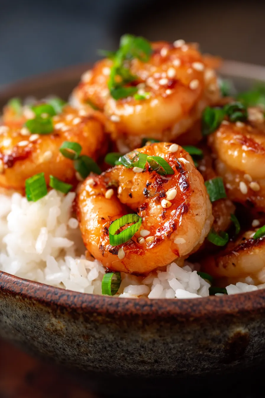 15-Minute Honey Garlic Shrimp-closeup-texture