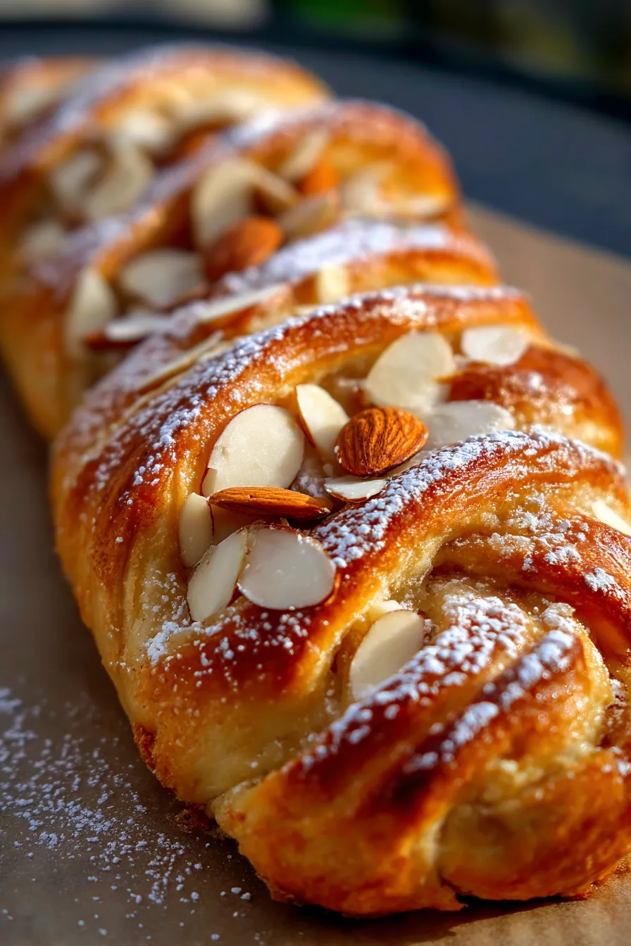 Baked Kringle on cooling rack - warm, inviting, bakery style