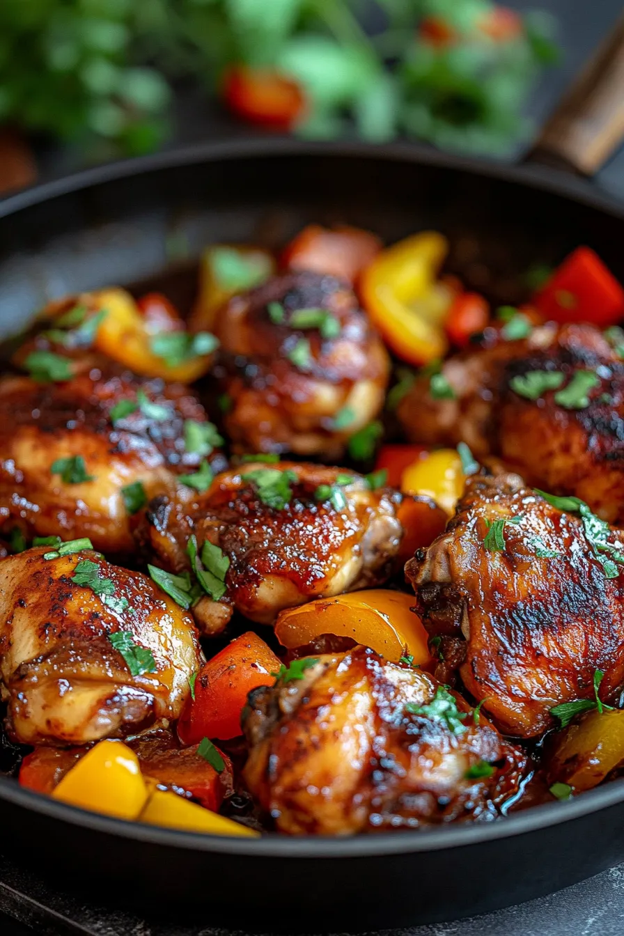 BBQ Chicken Skillet | Quick Weeknight Dinner-serving-dish