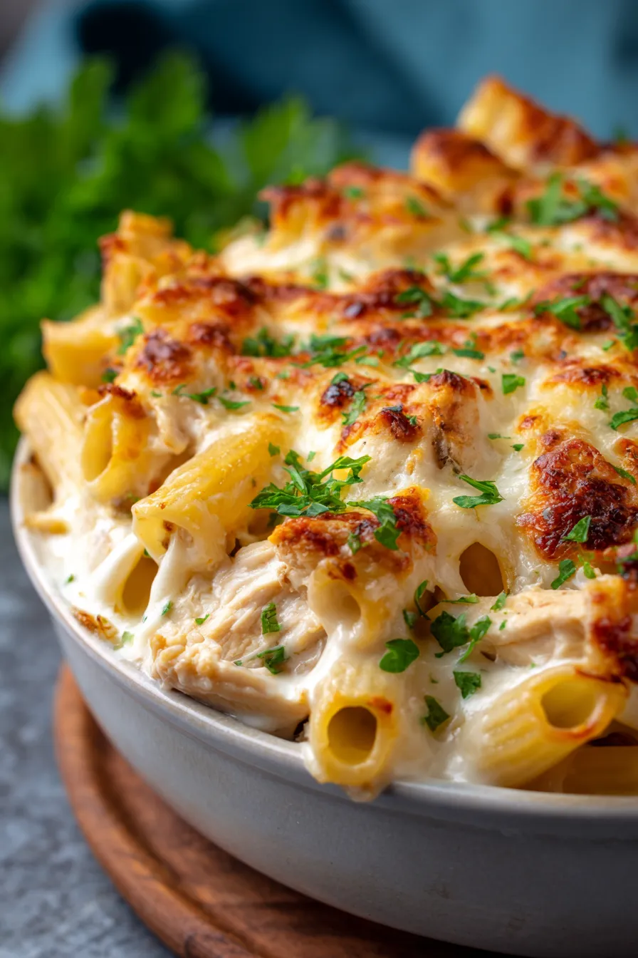 Chicken Alfredo Bake-serving-spoon-texture