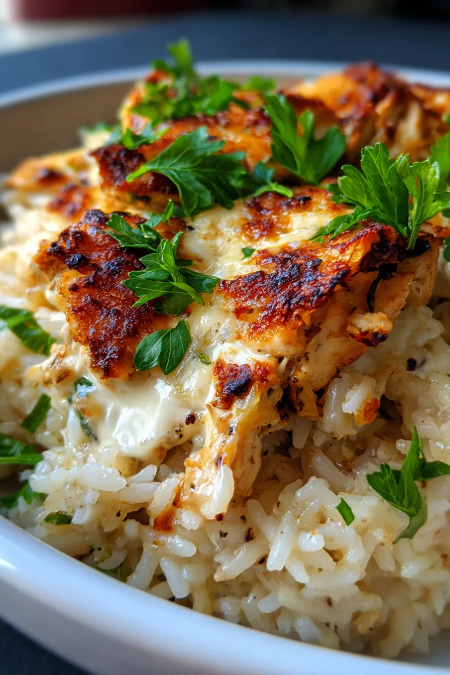 Chicken and Rice Casserole with herbs