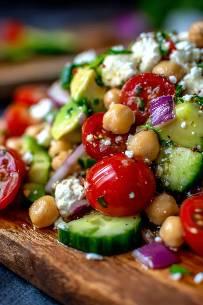 Vibrant Chickpea Feta Avocado Salad: Easy Light Dinner Recipe