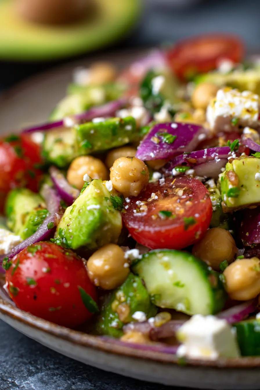 Chickpea Feta Avocado Salad-vibrant-colors
