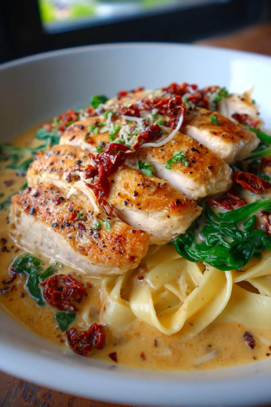 Creamy Tuscan Chicken-cooking-pan