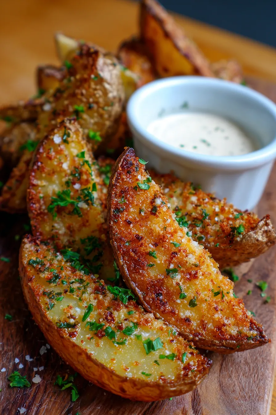 Crispy Garlic Parmesan Wedges: Easy Dinner Side Dish Recipe