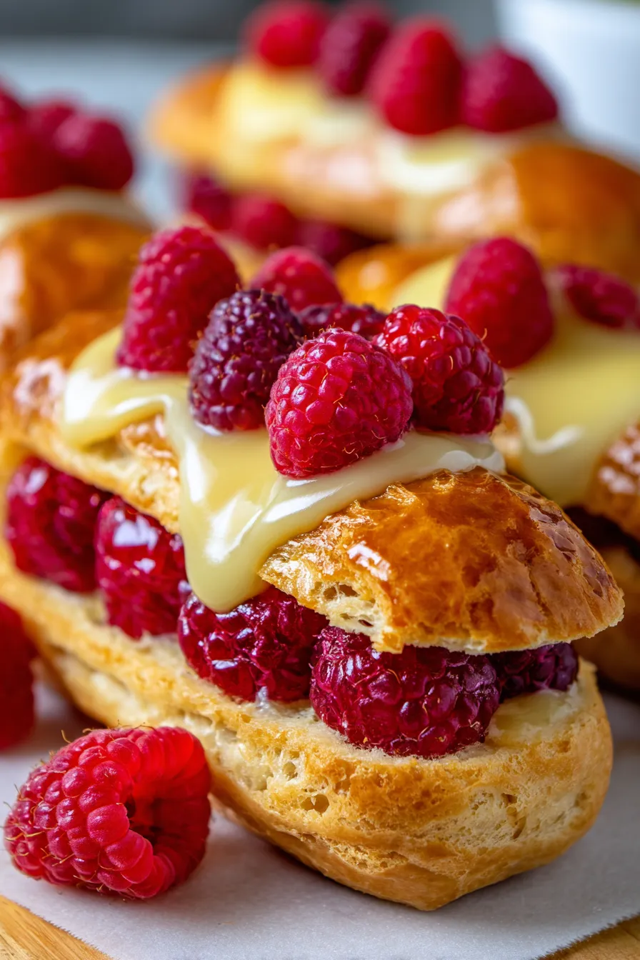 Eclairs-raspberry-filling-action