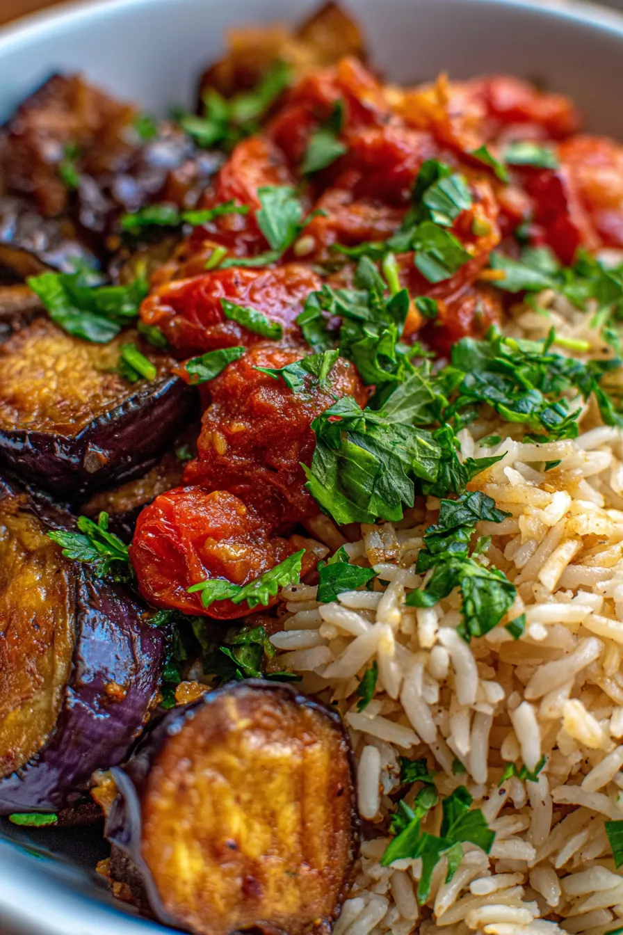 Eggplant and Rice Meal Prep | Budget-Friendly Dinner Solution
