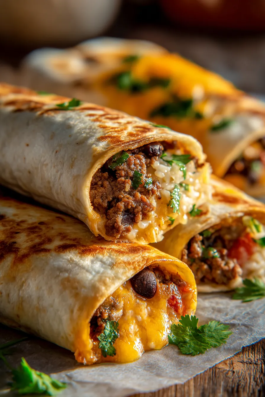 Freezer-Friendly Beef Burritos Easy Make-Ahead Dinner-texture-closeup