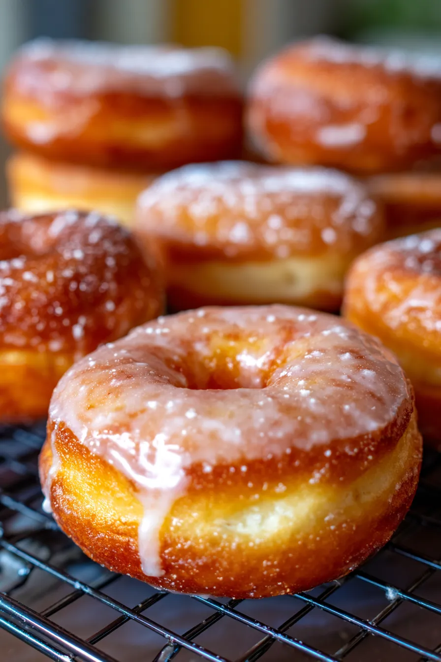 Glazed Donuts with Milk Bread Dough-arrangement-cooling rack